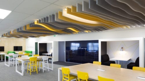 PET acoustic panel uses: hanging baffles